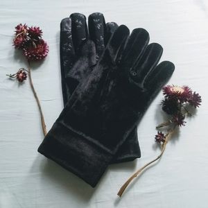 Velvet winter gloves w/ touch screen functionality